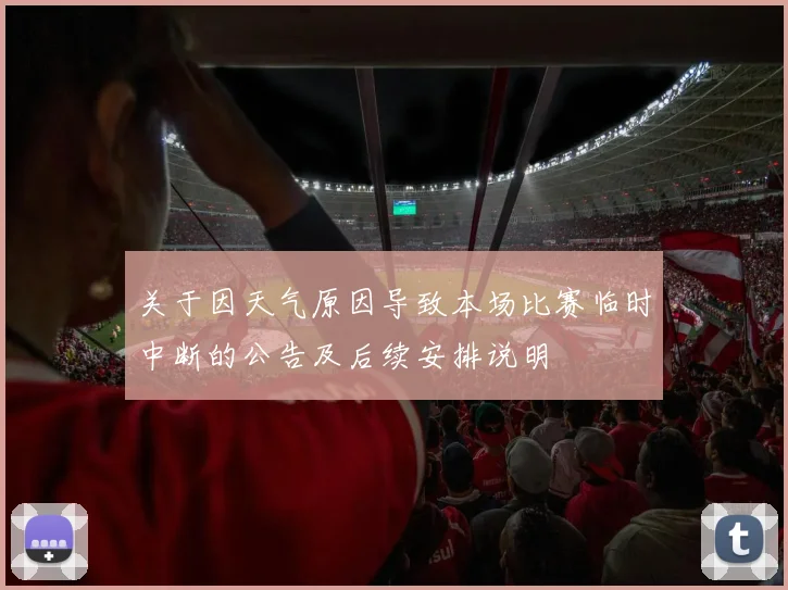 关于因天气原因导致本场比赛临时中断的公告及后续安排说明